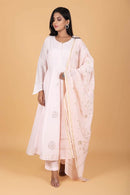 Powder Pink Chanderi Full Jaal Dupatta